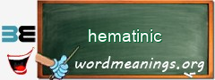 WordMeaning blackboard for hematinic